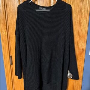 SHEIN Black Crew Neck Sweater with Textured Knit
